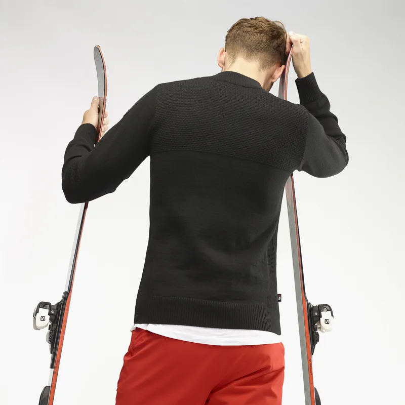 Henjl Jerden Mens Merino Wool Sweater - Black-1